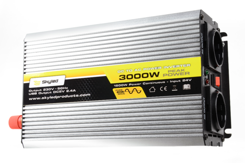 Przetwornica 3000 W (moc chwilowa) pełen sinus 24V/230V 