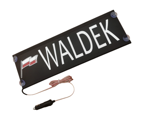 Tablica imienna kierowcy 50x16 cm LED 12V WALDEK