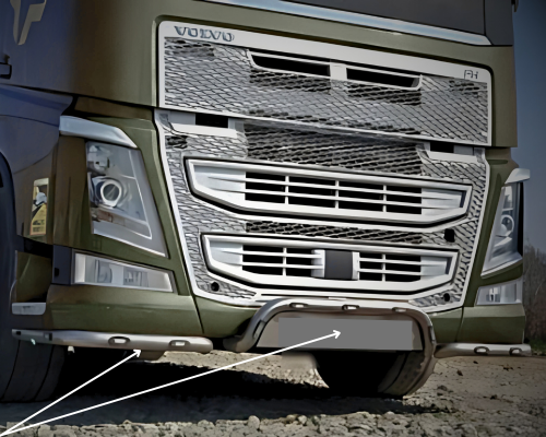Orurowanie rama pod zderzak Volvo FH5, FH4 - trzy częściowe z uchwytem na tablicę rejestracyjną