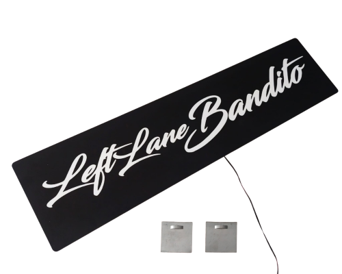 Tablica nad łóżko do ciężarówki (TIR, LKW) "Left Lane Bandito" 95x23 cm 12,24 V