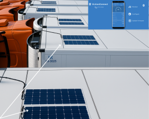 System Fotowoltaiczny dla ciągników siodłowych z naczepą typu chłodnia, 24V 220W, regulator MPPT, aplikacja