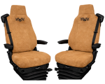 Pokrowce na fotele Scania S, R, G, P od 2004r.  welurowe (dwa fotele takie same kierowca i pasażer z wąskim zagłówkiem)