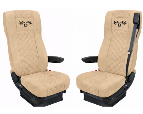 Pokrowce na fotele DAF XG+ XG XD XF od 2022r. (1 pas) Welur pasażer nie amortyzowany