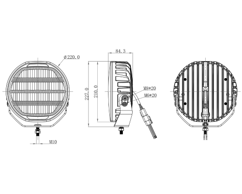 Reflektor dalekosiężny OZZ XR3 P9 65 BLACK
