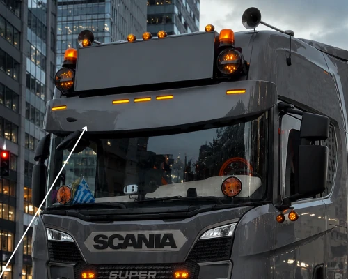 Osłona przeciwsłoneczna głęboka (39cm) Scania R/S NG od 2016r. (wraz z zestaw montażowym)