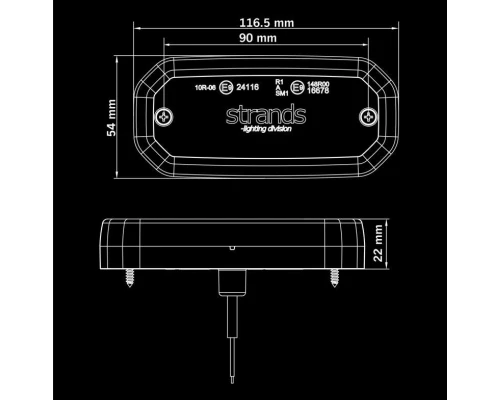 Lampa obrysowa FOR9T SCALE POSITION LIGHT ORANGE STRANDS, pomarańczowa