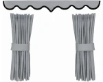 Zasłony przednie do kabiny ciężarówki + falbana (Gruby materiał plus podszewka)