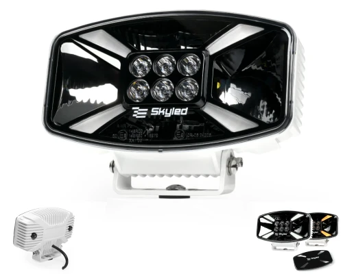 Reflektor dalekosiężny typu Jumbo Skyled Stella Flash Full LED (plus ostrzegawcze) biała obudowa
