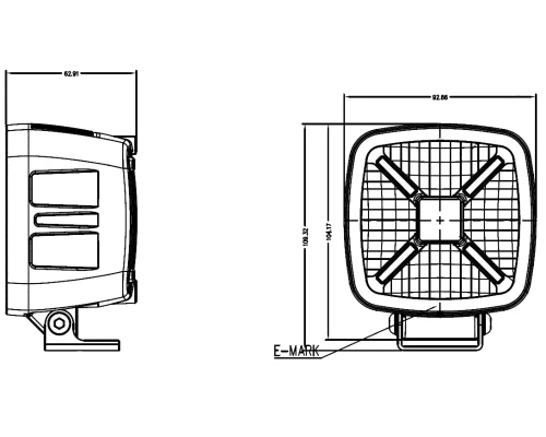 Lampa robocza SKYLED Astra 60F Gen2 9-30V, 60W, 6000 Lm, R10 + światło pozycyjne Biała Obudowa