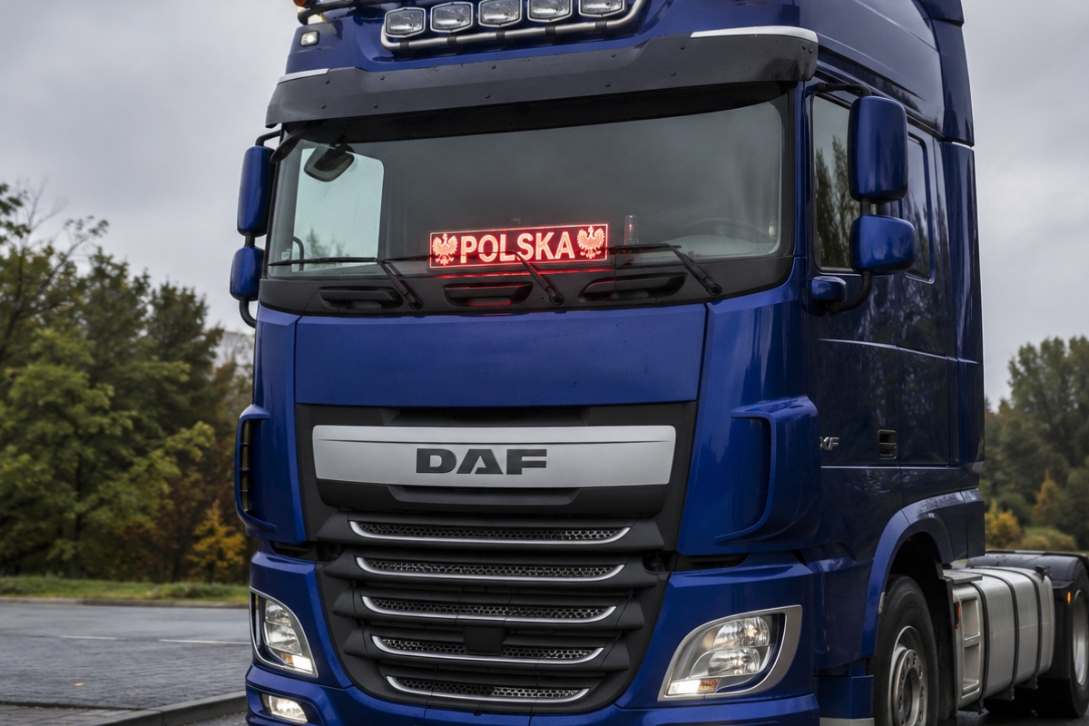 Reklamowe neony dachowe i tablice LED do kabiny – jak legalnie oznakować ciężarówkę?